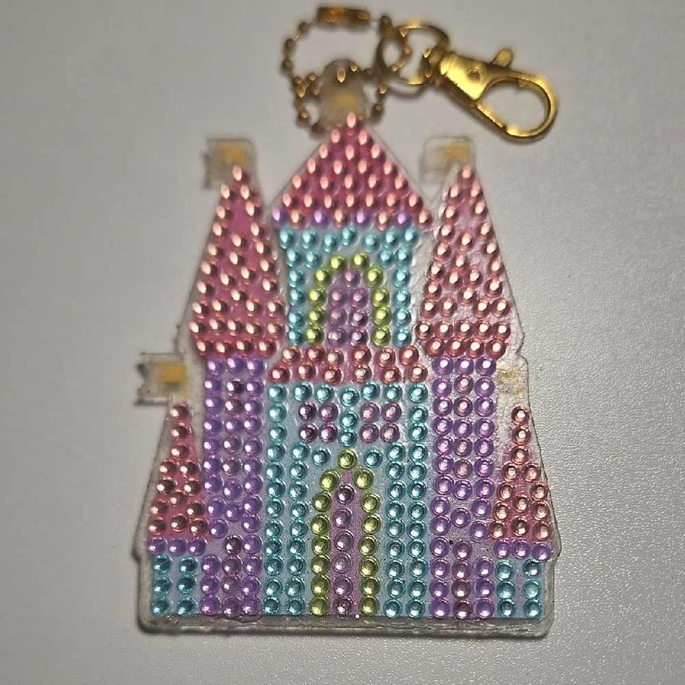 Colorful Castle Keychain Diamond Art Style